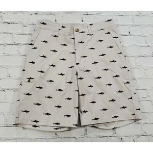 Boca Classics Shark Print Cell pocket Khaki Shorts MENS SIZE 30